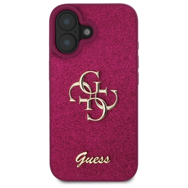 Guess Fixed Glitter Big 4G case for iPhone 16 - purpleeng