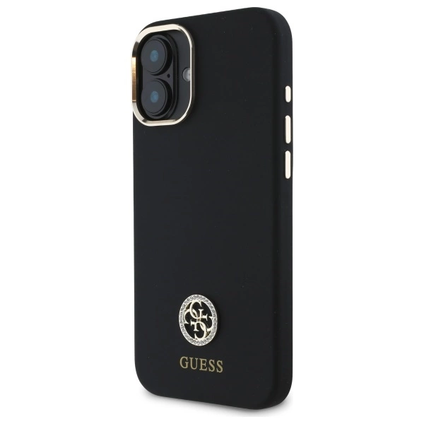 Guess Silicone Logo Strass 4G Case for iPhone 16 - Blackeng