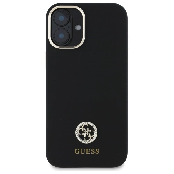 Guess Silicone Logo Strass 4G Case for iPhone 16 - Blackeng