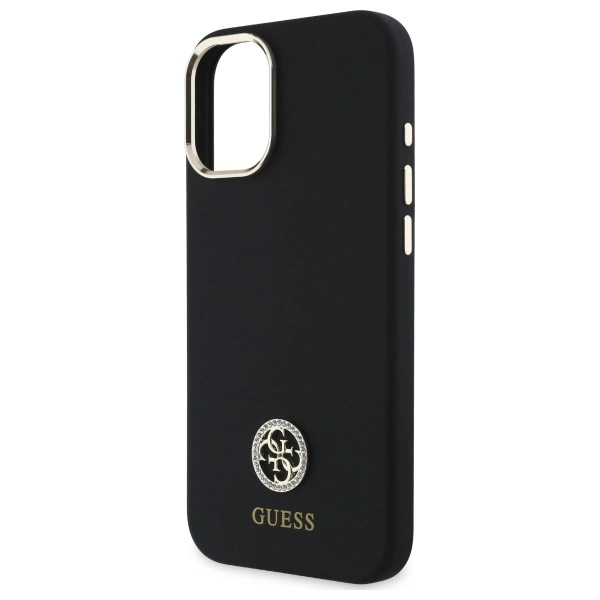 Guess Silicone Logo Strass 4G Case for iPhone 16 - Blackeng