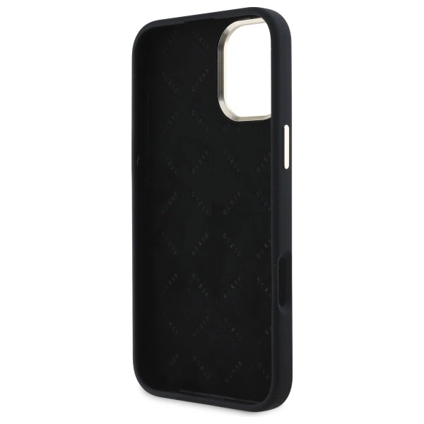 Guess Silicone Logo Strass 4G Case for iPhone 16 - Blackeng