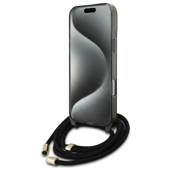 Guess Crossbody Cord Script MagSafe Case for iPhone 16 Pro - Blackeng