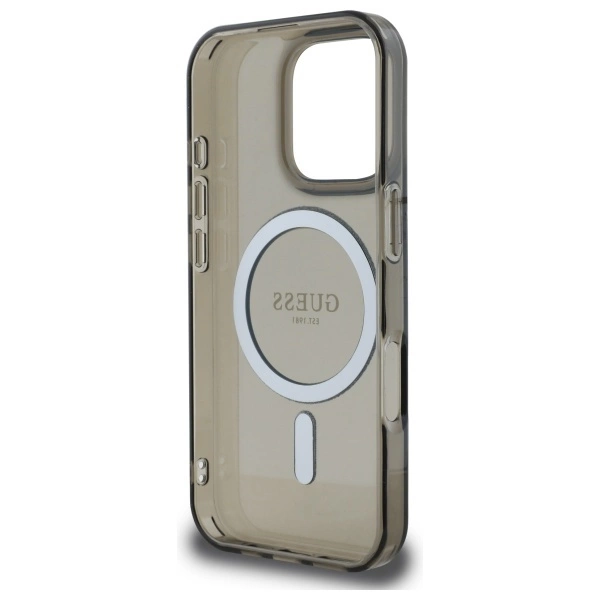 Guess IML Glitter Circle MagSafe case for iPhone 16 Pro - blackeng