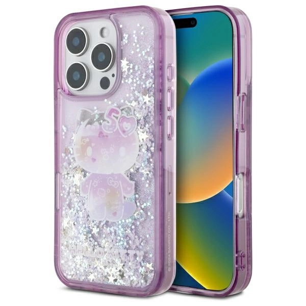 Hello Kitty Liquid Glitter 50TH Anniversary Party iPhone 16 Pro Case - Purpleeng