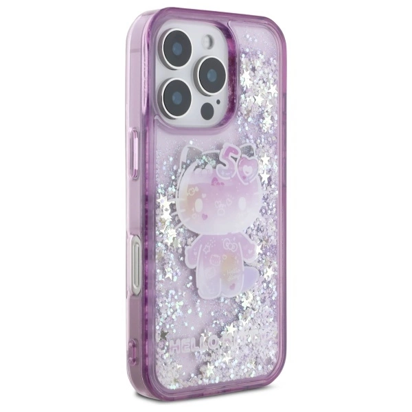 Hello Kitty Liquid Glitter 50TH Anniversary Party iPhone 16 Pro Case - Purpleeng