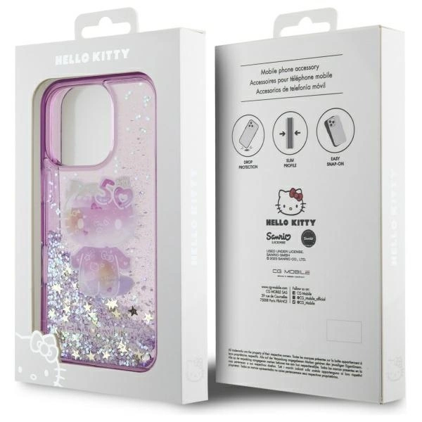 Hello Kitty Liquid Glitter 50TH Anniversary Party iPhone 16 Pro Case - Purpleeng