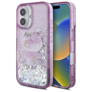 Hello Kitty Liquid Glitter 50TH Anniversary Party iPhone 16 Case - Purpleeng