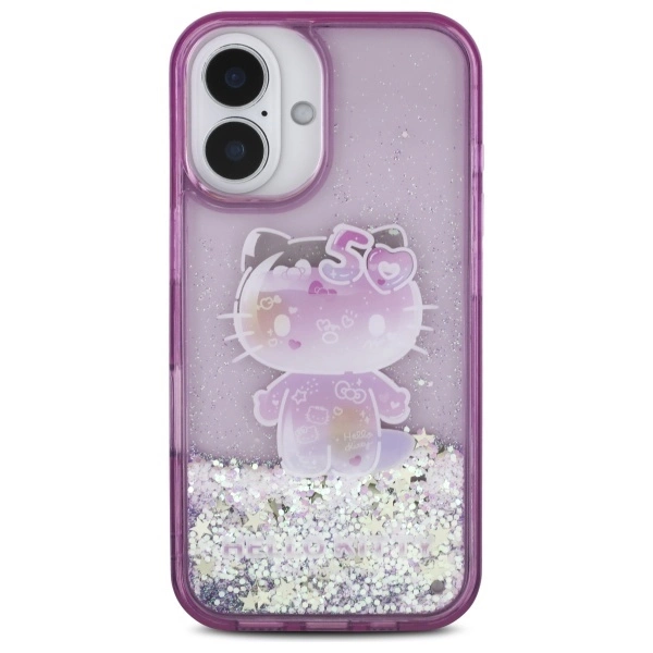 Hello Kitty Liquid Glitter 50TH Anniversary Party iPhone 16 Case - Purpleeng