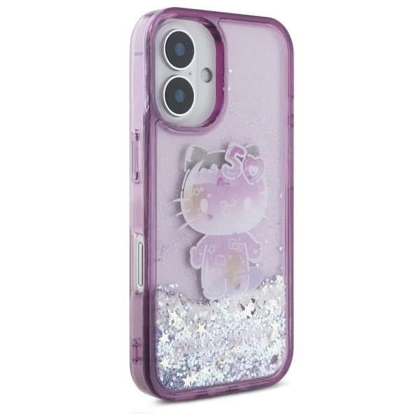 Hello Kitty Liquid Glitter 50TH Anniversary Party iPhone 16 Case - Purpleeng