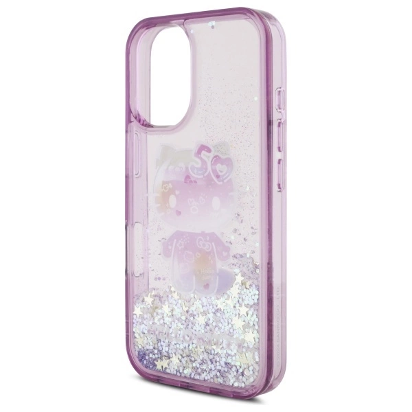 Hello Kitty Liquid Glitter 50TH Anniversary Party iPhone 16 Case - Purpleeng