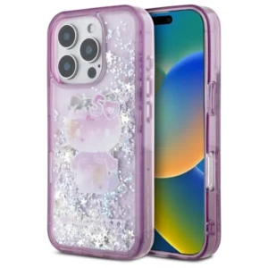 Hello Kitty Liquid Glitter 50TH Anniversary Party iPhone 16 Pro Max Case - Purpleeng