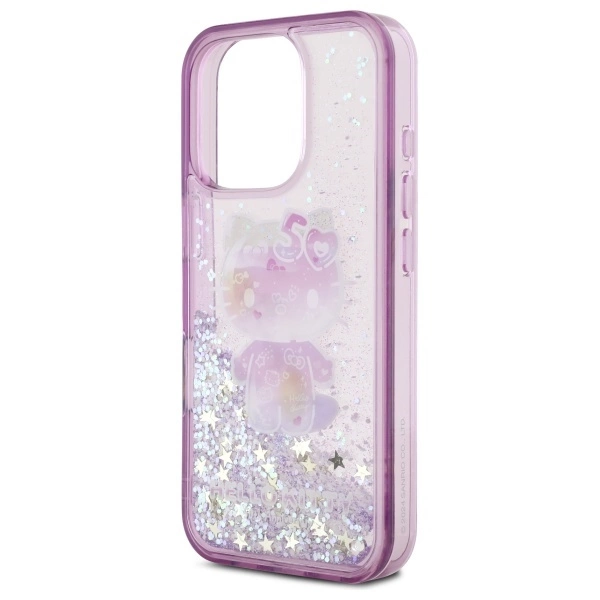 Hello Kitty Liquid Glitter 50TH Anniversary Party iPhone 16 Pro Max Case - Purpleeng