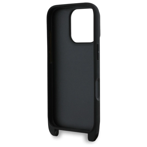 Karl Lagerfeld Saffiano Karl&Choupette Metal Pin CBDY Strap iPhone 16 Pro Case - Blackeng