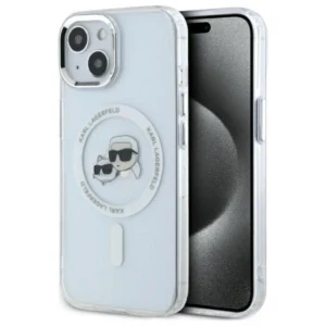 Karl Lagerfeld IML Metal Karl&Choupette Head MagSafe iPhone 14 Case - Whiteeng