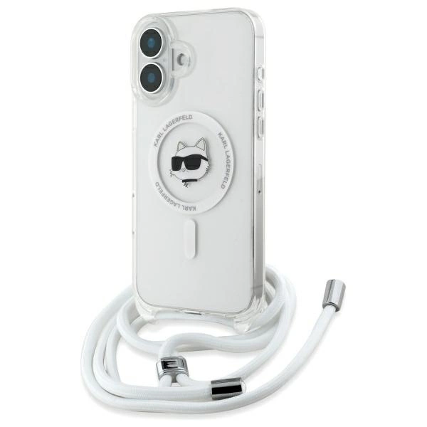 Karl Lagerfeld IML Choupette Head & Cord Magsafe iPhone 16 Case - Cleareng