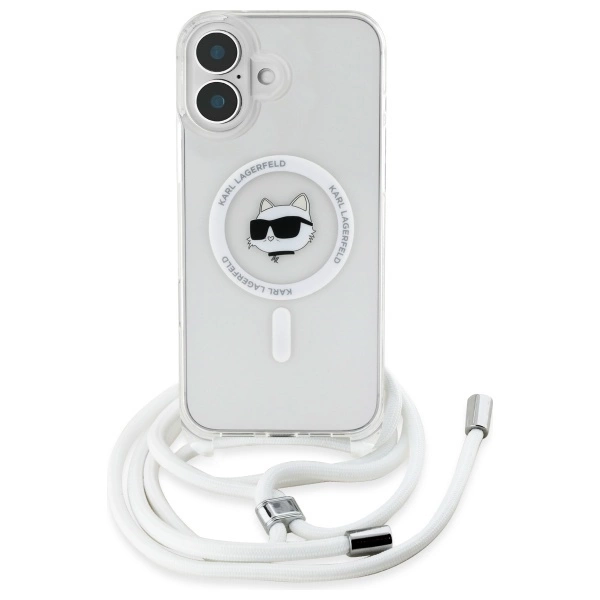 Karl Lagerfeld IML Choupette Head & Cord Magsafe iPhone 16 Case - Cleareng