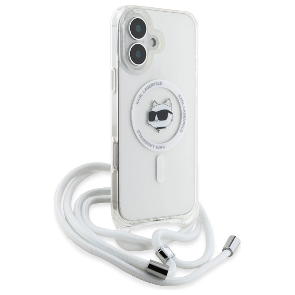 Karl Lagerfeld IML Choupette Head & Cord Magsafe iPhone 16 Case - Cleareng