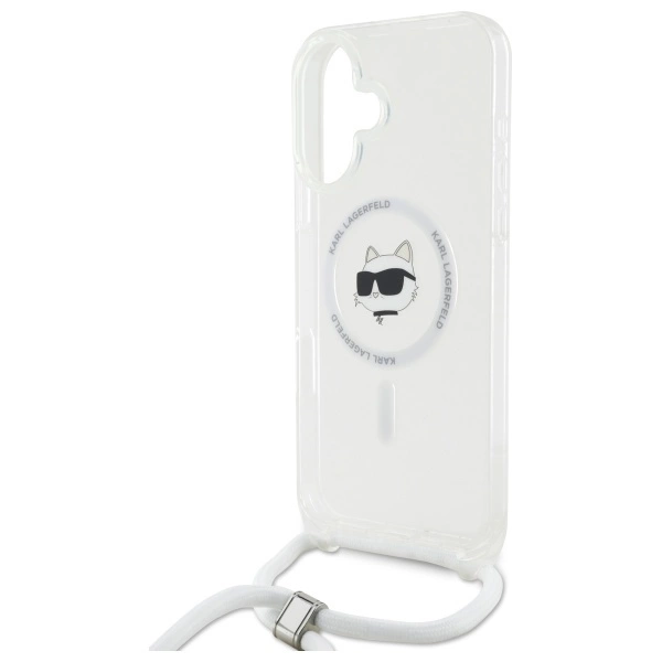 Karl Lagerfeld IML Choupette Head & Cord Magsafe iPhone 16 Case - Cleareng