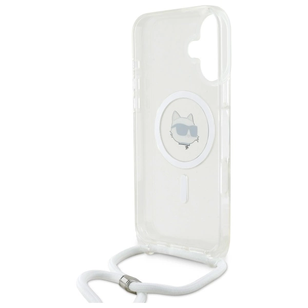 Karl Lagerfeld IML Choupette Head & Cord Magsafe iPhone 16 Case - Cleareng
