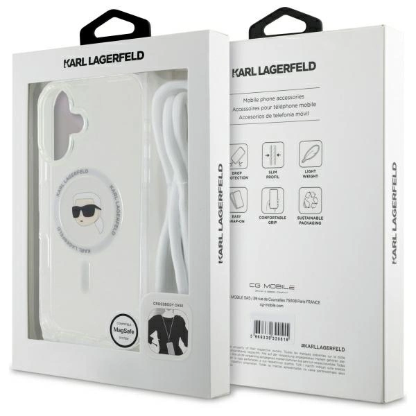 Karl Lagerfeld Crossbody IML Karl Head Magsafe Case for iPhone 16 - Cleareng