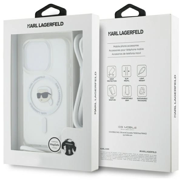 Karl Lagerfeld Crossbody IML Karl Head Magsafe Case for iPhone 16 Pro Max - Cleareng