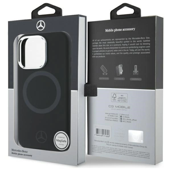 Mercedes Silicone Tonal Logo MagSafe iPhone 16 Pro Case - Blackeng