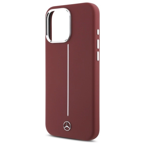Mercedes Silicone White Stripe MagSafe Case for iPhone 16 Pro Max - Redeng