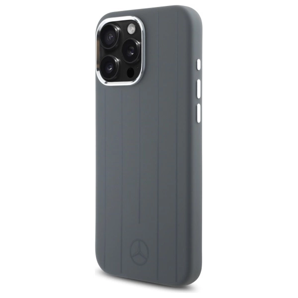 Mercedes Silicone Vertical Tonal Stripes MagSafe Case for iPhone 16 Pro Max - Grayeng