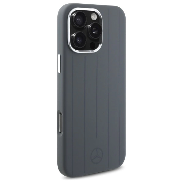 Mercedes Silicone Vertical Tonal Stripes MagSafe Case for iPhone 16 Pro Max - Grayeng