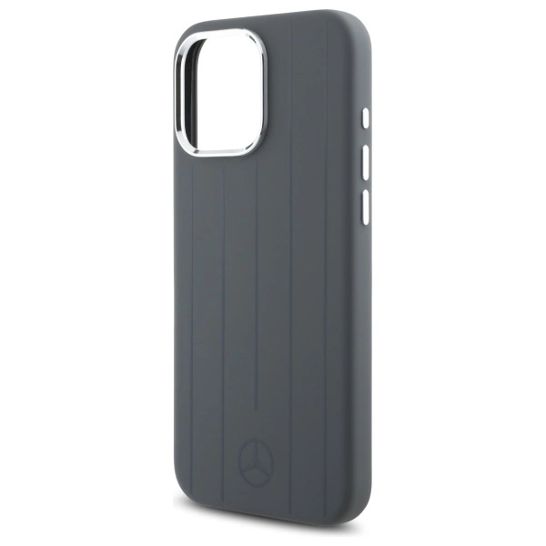 Mercedes Silicone Vertical Tonal Stripes MagSafe Case for iPhone 16 Pro Max - Grayeng