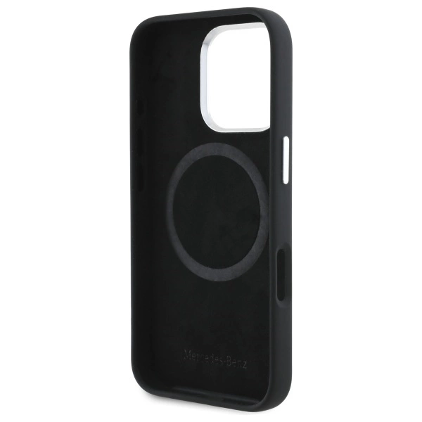 Mercedes Silicone Vertical Tonal Stripes MagSafe Case for iPhone 16 Pro Max - Blackeng