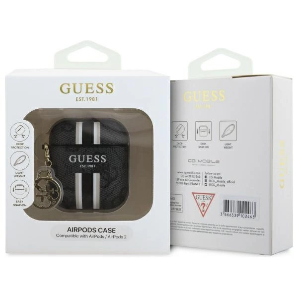 Guess GUA2P4RPSK AirPods 1/2 cover black/black 4G Printed Stripes Charmeng