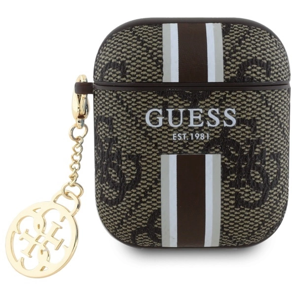 Guess GUA2P4RPSW AirPods 1/2 cover brown/brown 4G Printed Stripes Charmeng