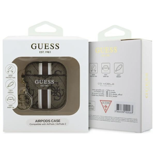 Guess GUA2P4RPSW AirPods 1/2 cover brown/brown 4G Printed Stripes Charmeng