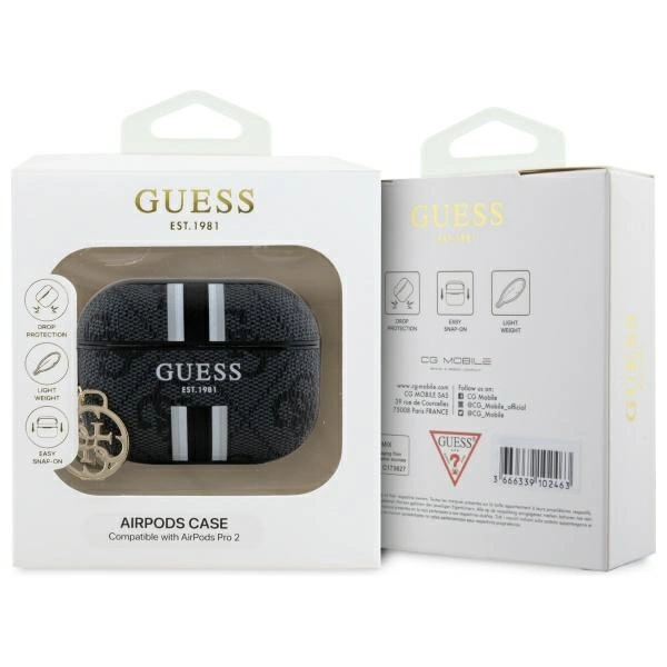 Guess GUAP2P4RPSK AirPods Pro 2 (2022/2023) cover black/black 4G Printed Stripes Charmeng