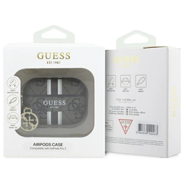 Guess GUAP2P4RPSW AirPods Pro 2 (2022/2023) cover brown/brown 4G Printed Stripes Charmeng