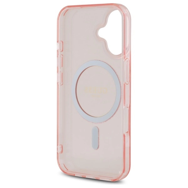 Guess GUHMP16SHFGEREP iPhone 16 6.1" pink/pink hardcase IML Glitter Circle MagSafeeng
