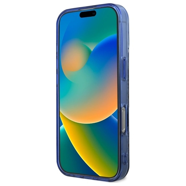 Guess GUHMP16XH4PYEEB iPhone 16 Pro Max 6.9" blue/blue hardcase IML Peony On 4G Background MagSafeeng