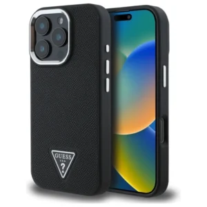 Guess GUHMP16XPGTSPSK iPhone 16 Pro Max 6.3" black/black hardcase Grained Triangle MagSafeeng