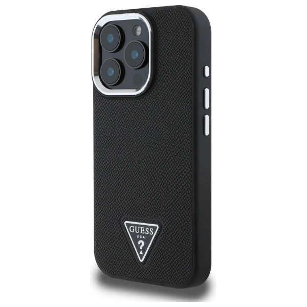 Guess GUHMP16XPGTSPSK iPhone 16 Pro Max 6.3" black/black hardcase Grained Triangle MagSafeeng