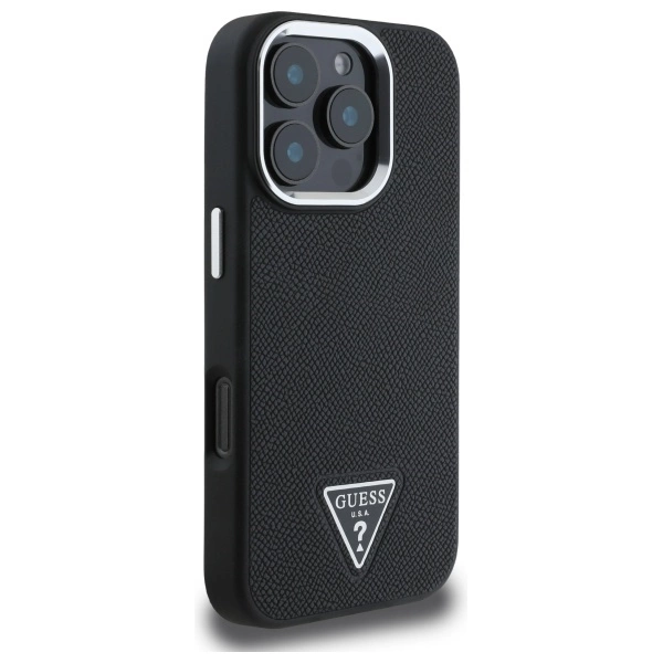 Guess GUHMP16XPGTSPSK iPhone 16 Pro Max 6.3" black/black hardcase Grained Triangle MagSafeeng