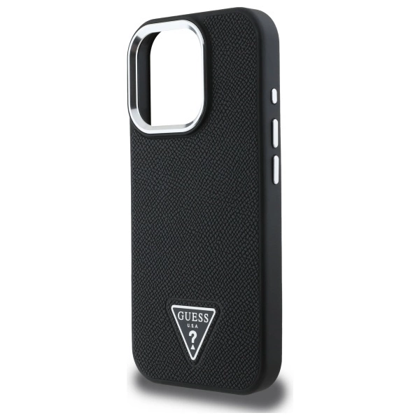 Guess GUHMP16XPGTSPSK iPhone 16 Pro Max 6.3" black/black hardcase Grained Triangle MagSafeeng