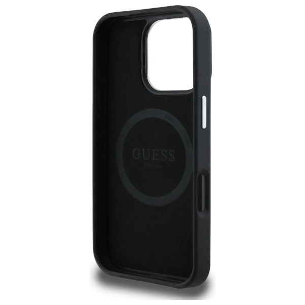 Guess GUHMP16XPGTSPSK iPhone 16 Pro Max 6.3" black/black hardcase Grained Triangle MagSafeeng