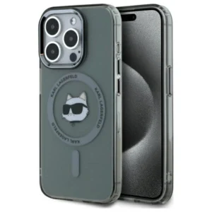 Karl Lagerfeld KLHMP15LHLSCHK iPhone 15 Pro 6.1" black/black hardcase IML Metal Choupette Head MagSafeeng