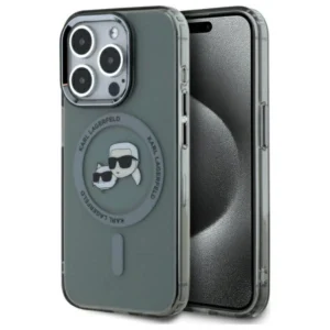 Karl Lagerfeld KLHMP15LHLSKCK iPhone 15 Pro 6.1" black/black hardcase IML Metal Karl&Choupette Head MagSafeeng