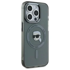 Karl Lagerfeld KLHMP15LHLSKIK iPhone 15 Pro 6.1" black/black hardcase IML Metal Karl Head MagSafeeng