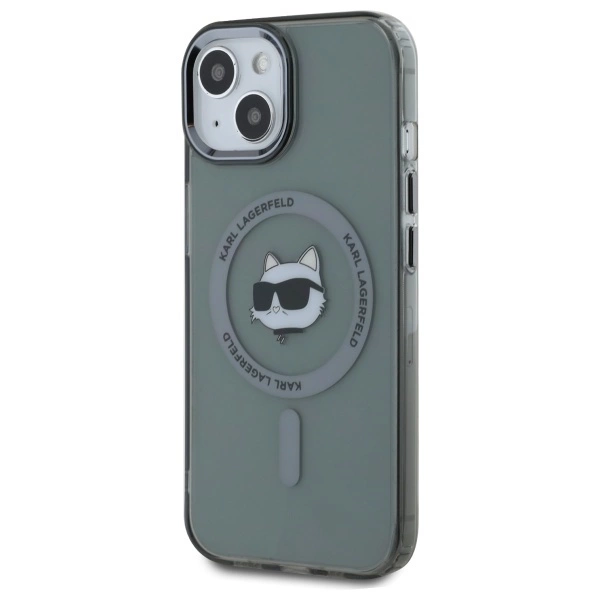 Karl Lagerfeld KLHMP15SHLSCHK iPhone 15 6.1" black/black hardcase IML Metal Choupette Head MagSafeeng