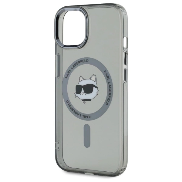 Karl Lagerfeld KLHMP15SHLSCHK iPhone 15 6.1" black/black hardcase IML Metal Choupette Head MagSafeeng