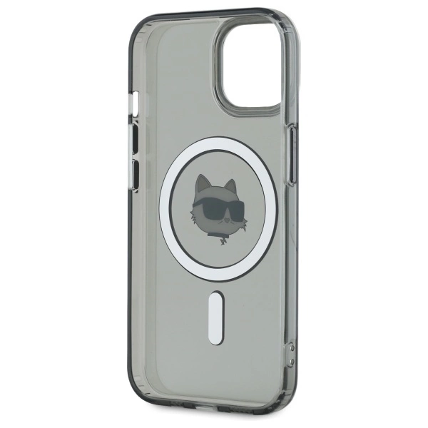 Karl Lagerfeld KLHMP15SHLSCHK iPhone 15 6.1" black/black hardcase IML Metal Choupette Head MagSafeeng