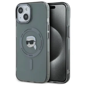Karl Lagerfeld KLHMP15SHLSKIK iPhone 15 6.1" black/black hardcase IML Metal Karl Head MagSafeeng